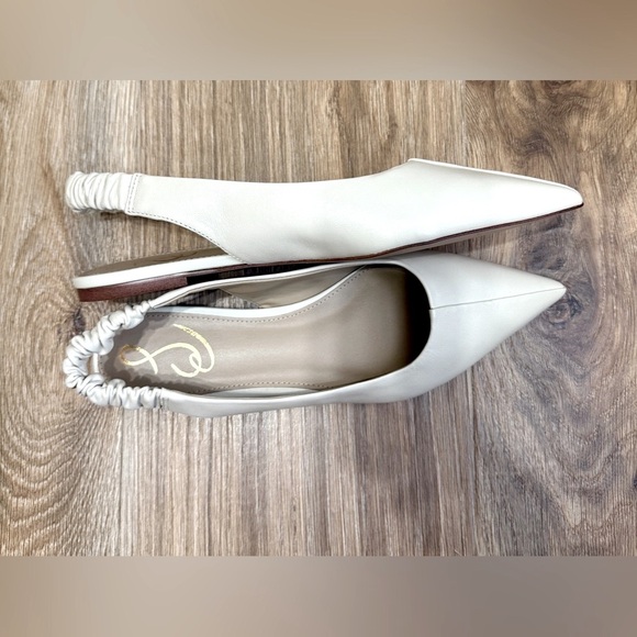 Modern Ivory Slip On Slingback Strap Pointed Toe Dress Flats (Modern Ivory, 8.5) - Picture 5 of 7